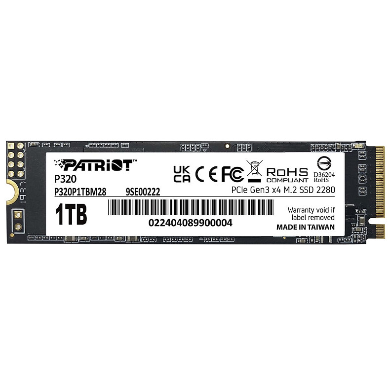 SSD диск Patriot P320 M.2 2280 PCIe 3.0 x4 NVMe TLC 1TB (P320P1TBM28)
