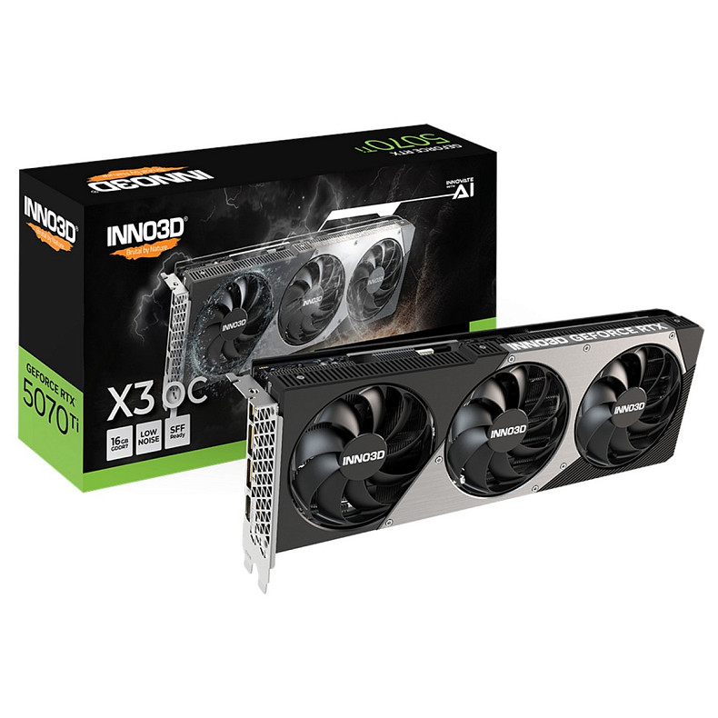Відеокарта Inno3D GeForce RTX5070 Ti X3 OC, 16GB GDDR7, 256bit, PCI Express 5.0
