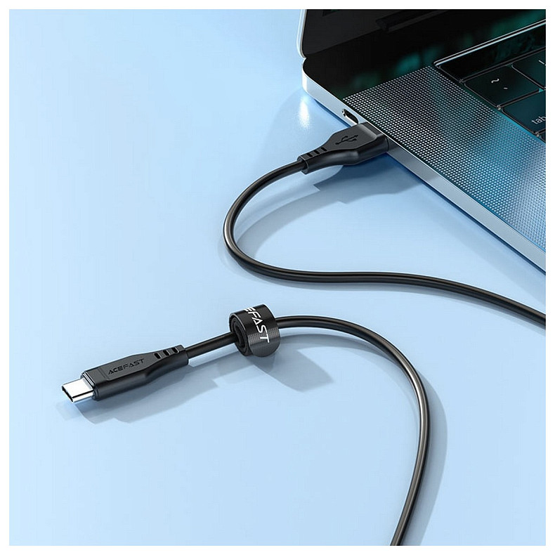 Кабель USB 2.0 USB-C to USB-C, 1,2 м, 3.0A, TPE C3-03 Black Acefast