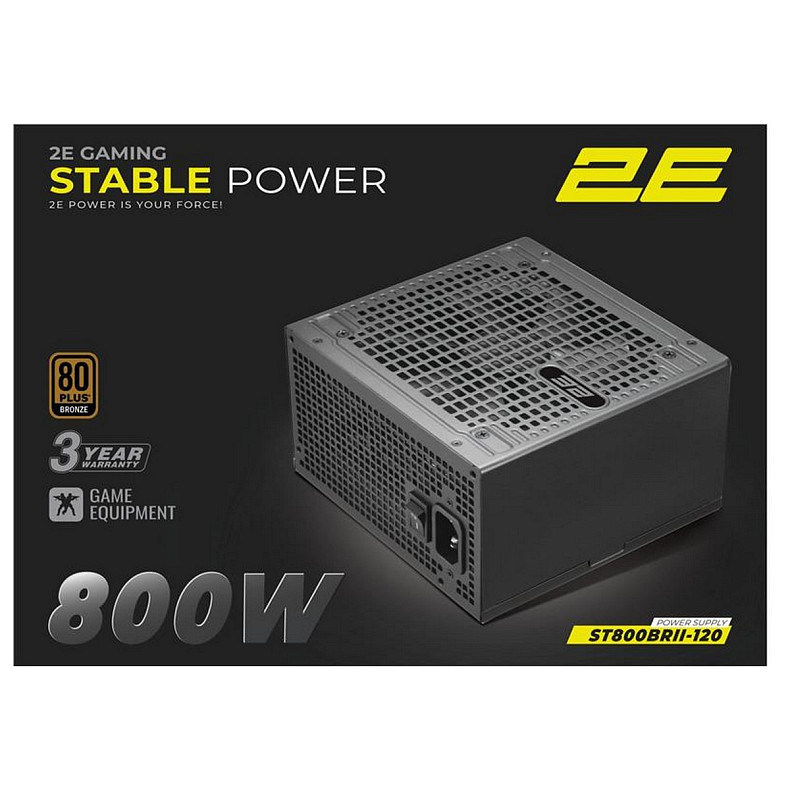 Блок питания 2E GAMING Stable Power ATX3.1 GEN5.0 (800W), >85%, 80+ Bronze, 120мм, 1xMB 24pin(2