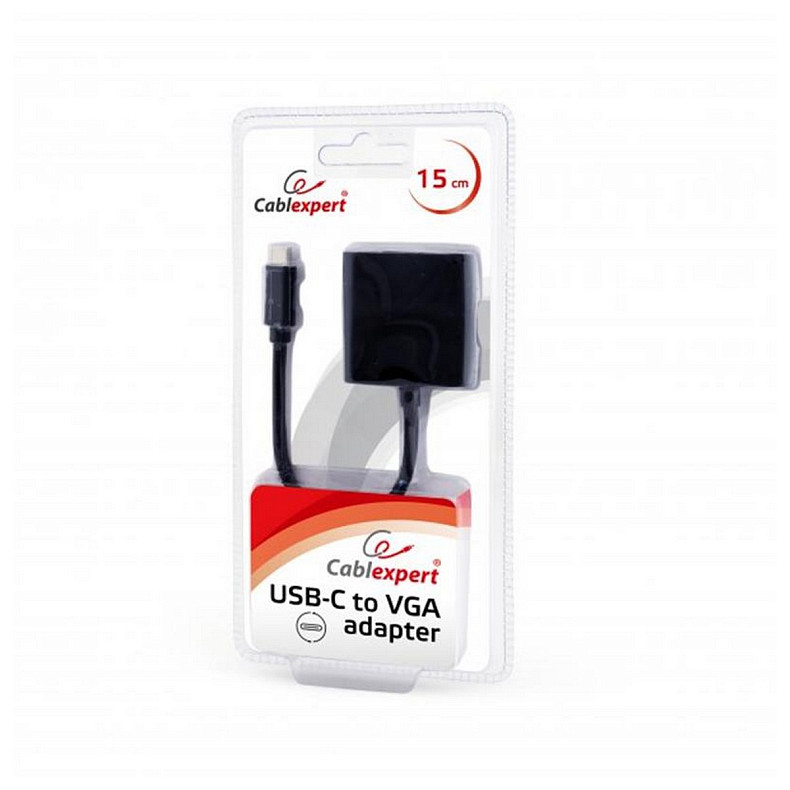 Адаптер Cablexpert (AB-CM-VGAF-01) USB Type-C-VGA, 0.15 м, черный