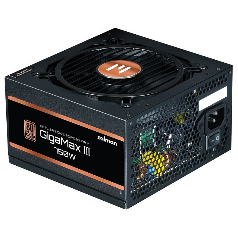 Блок питания Zalman Gigamax 3 (750W), 88%, 80+ Bronze, 120мм, 1xMB 24pin(20+4), 2xCPU (8pin(4+4)+8)