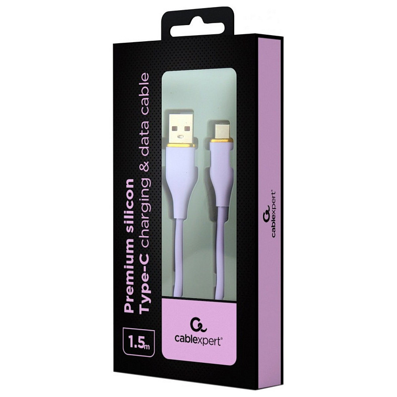 Кабель Cablexpert USB - USB Type-C (M/M), 2.1A, 1.5м, Purple (CC-USB2S-AMCM-1.5M-P)