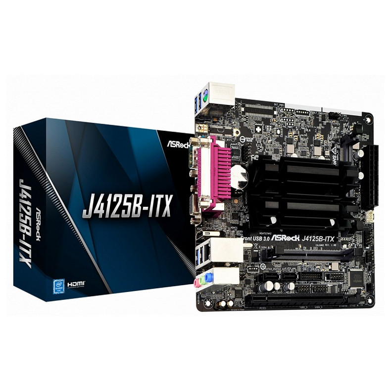 Материнська плата ASRock J4125B-ITX CPU Quad-Core (2.7Hz) 2xDDR4 HDMI D-Sub mITX