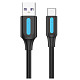 Кабель USB 2.0 AM-Type-C M, 0.5 м, 5.0A, (25W) PVC чорний Vention
