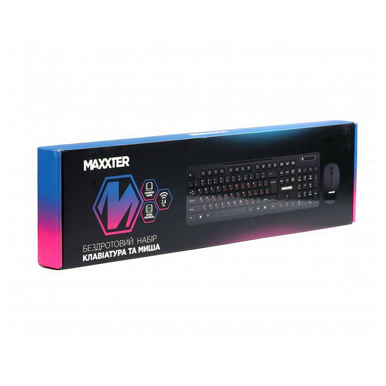 Комплект (клавиатура, мышь) Maxxter KMS-WCM-02B-UA Black