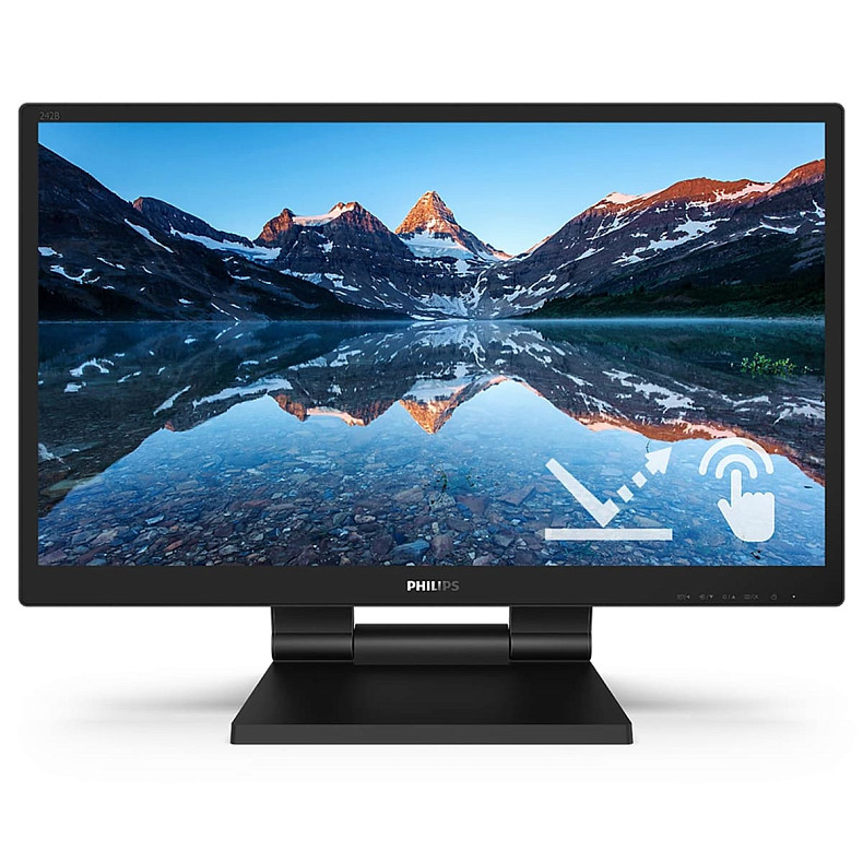 Монітор 23.8" Philips 242B9TL, сенсорний (10 дотиків), IPS, VGA, HDMI, DVI-D, DP, USB, HAS, колонки