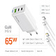 Сетевое зарядное устройство ColorWay GaN Mini 65W PD Port PPS USB (USB-2C1A) White (CW-CHS058PDCL-WT