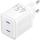 Зарядний пристрій Vention 2xUSB-С 45W GaN білий