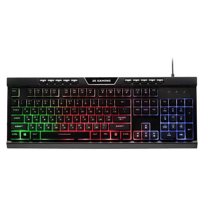 Клавіатура 2E Gaming KG300UB LED Ukr Black USB (2E-KG300UB)