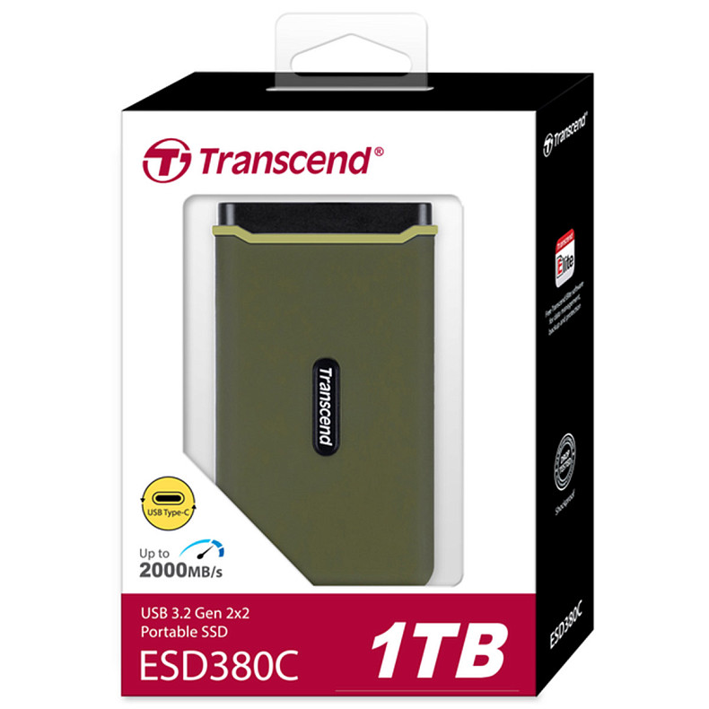 SSD диск Transcend USB 3.1 1TB Military green (TS1TESD380C)