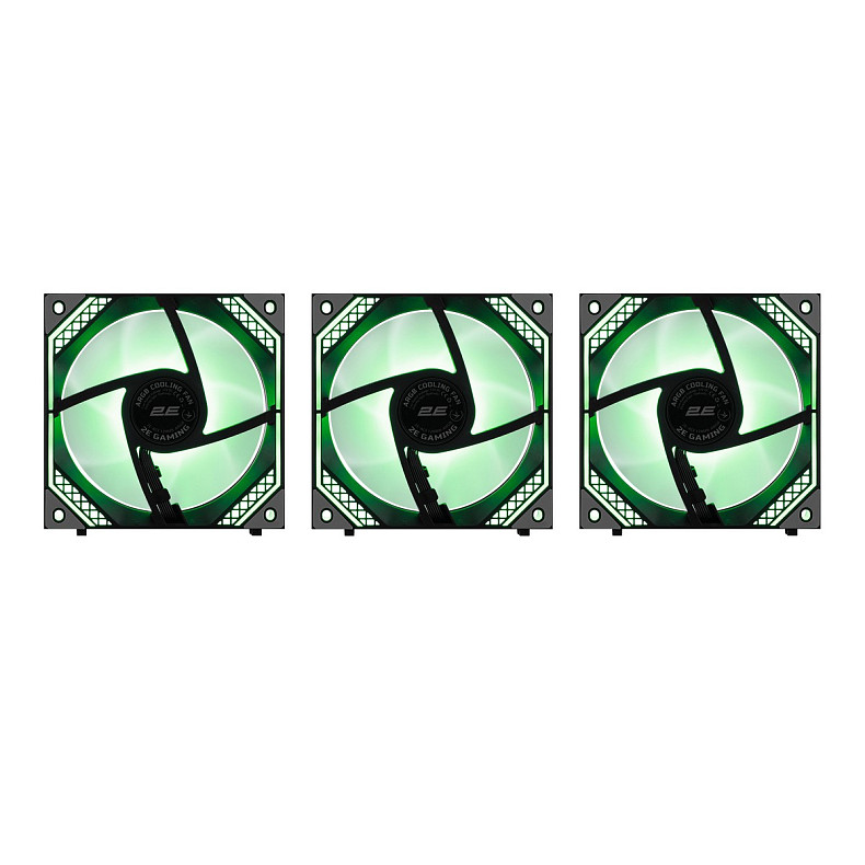 Корпусный вентилятор 2E GAMING Air Cool Magic Mirror ACF120MB-ARGB, 3x120мм, 2000rpm, 4pin PWM +5VAR