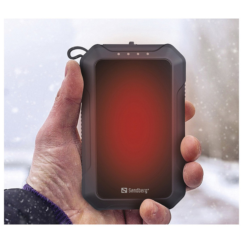 УМБ Sandberg Hand Warmer с обогревателем рук 10000 mAh 2A, USB, Type-C in, LED фонарь 1W