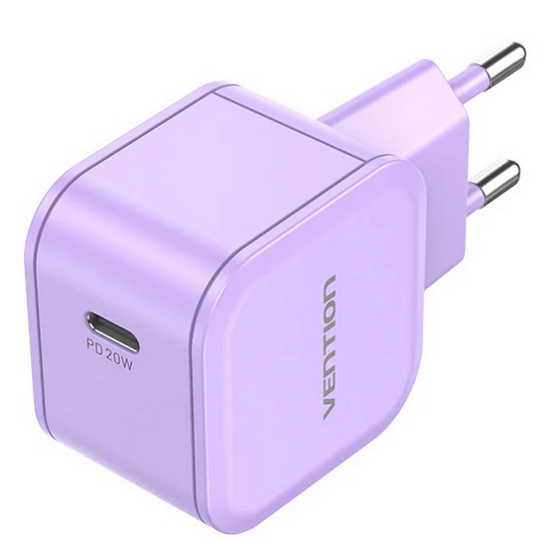 Зарядное устройство 1xUSB-C 20W PD3.0/QC3.0 Purple Vention