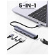 Док-станція USB3.0 Type-C --> HDMI/USB 3.0x2/RJ45/PD Ugreen CM418 Сіра