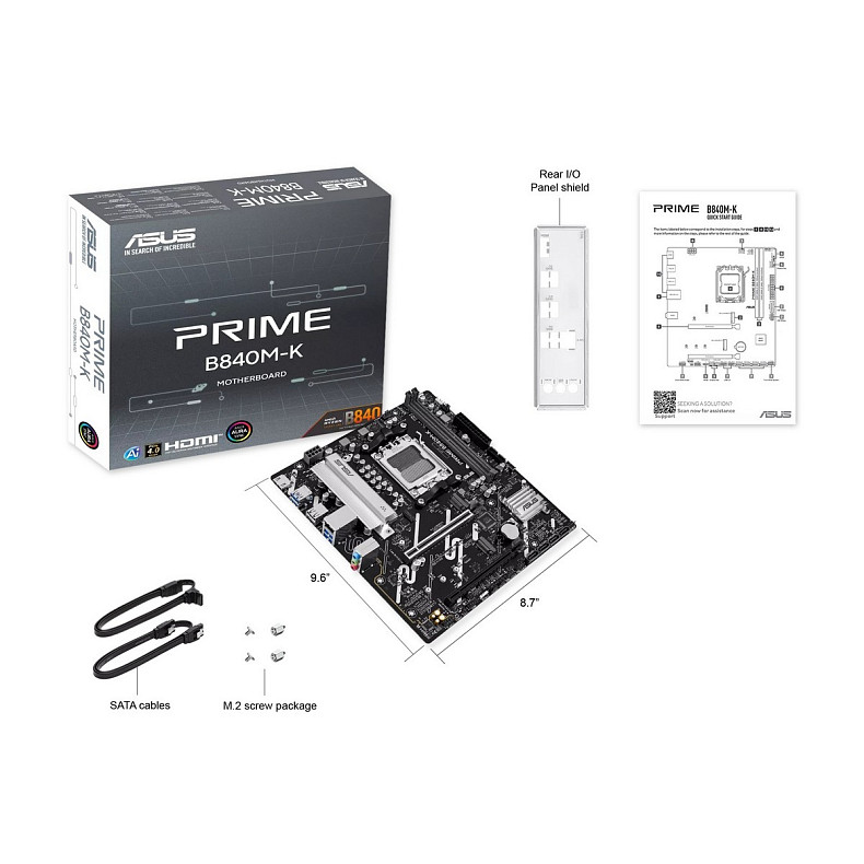 Материнcька плата ASUS PRIME B840M-K sAM5 B840 2xDDR5 M.2 HDMI mATX
