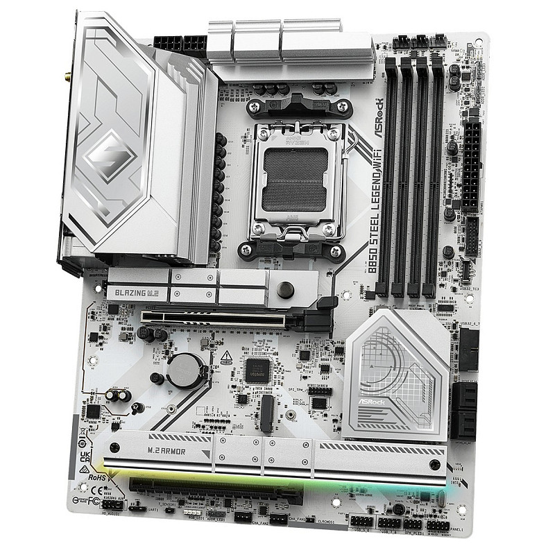 Материнская плата ASRock B850 Steel Legend WiFi (AM5/B850, 4*DDR5, 2xPCIex16, HDMI, 4xSATA, 4xM.2, 2.5GLan, ATX)