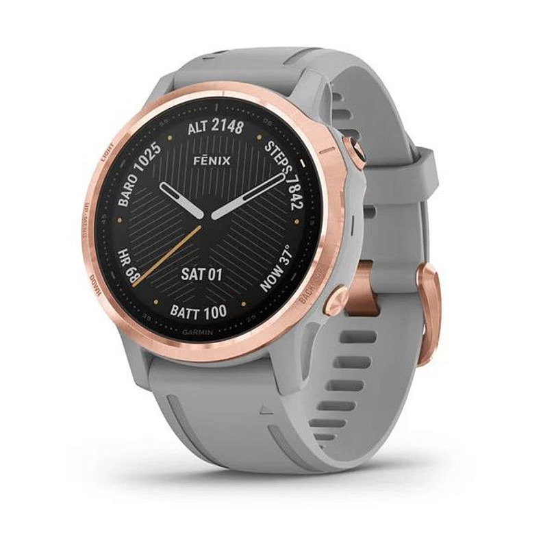 Мультиспортивные часы GARMIN Fenix 6S Sapphire  Rose Gold with Powder Grey Band