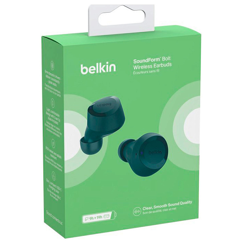 Наушники Belkin Soundform Bolt True Wireless Teal (AUC009BTTE)