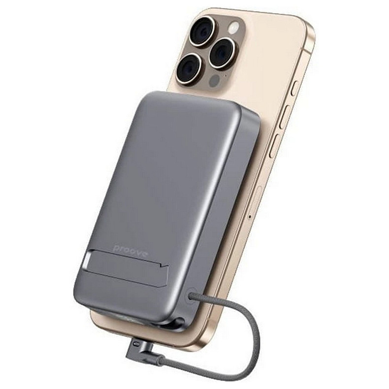 Універсальна мобільна батарея Proove OverPower 35W 10000mAh Qi2 Gray (PBOP35012105)