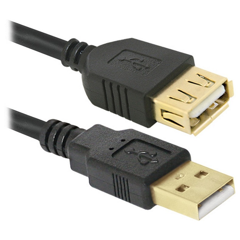 Кабель USB AM-AF (продолжитель), 1.8 м, черный, 02-06PRO Defender