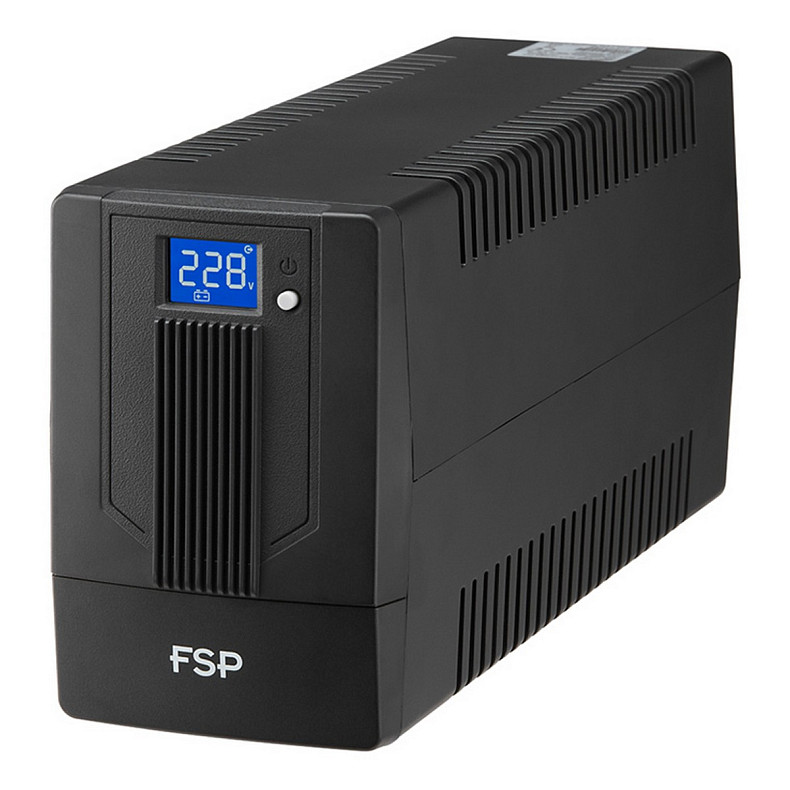 ИБП FSP iFP-600, 600ВА/360Вт, USB, LCD, 2хSchuko, AVR, Black