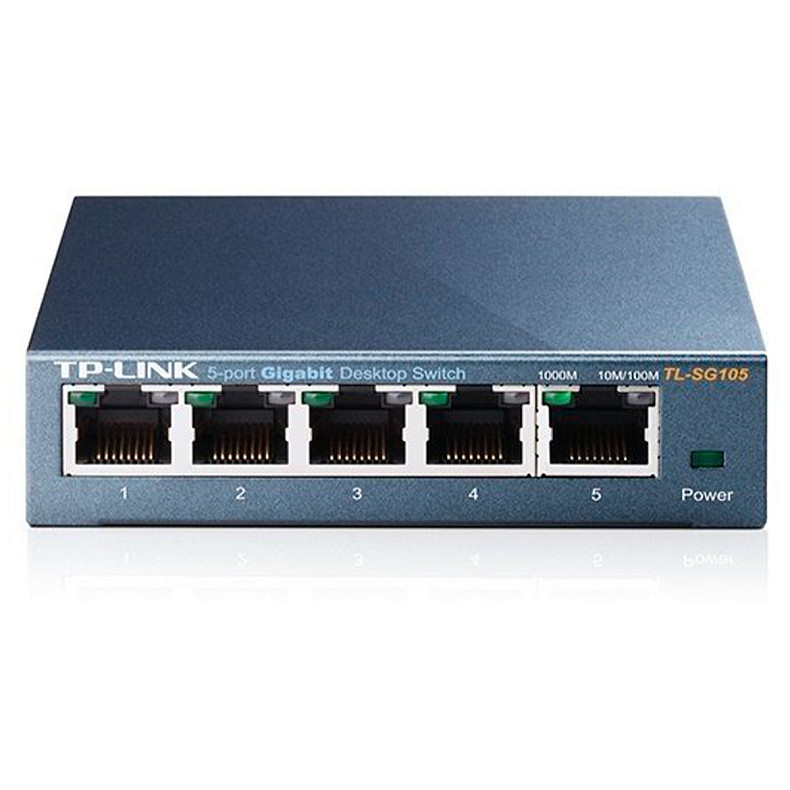 Комутатор TP-Link TL-SG105 (5х10/100/1000 Мбит, настільний, метал)