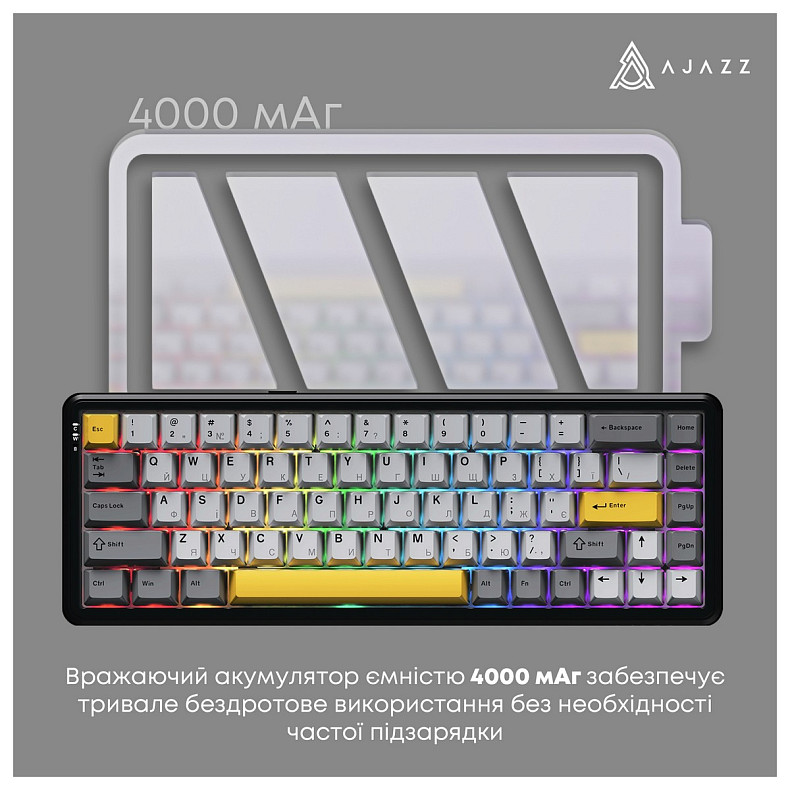 Клавіатура Ajazz AK680 Max (8+8K) Magnetic Switch Black (AK680-M-BGY-A)