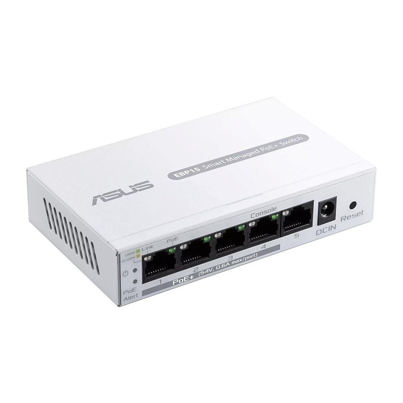 Коммутатор ASUS ExpertWiFi EBP15 5xGE (4xPoE), 60Вт, Управляемый L2+