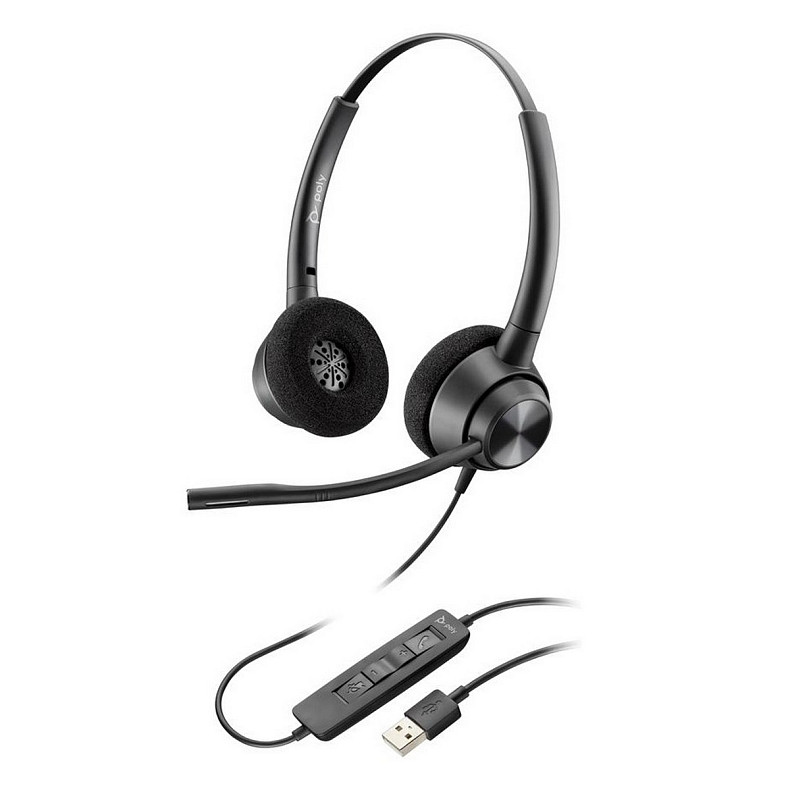 Гарнітура комп'ютерна стерео On-ear Poly EncorePro 320, USB-A, всеспрямований, чорний