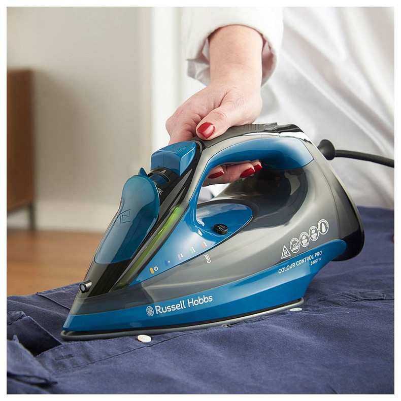 Утюг Russell Hobbs Colour Control Pro, 2400Вт, 380мл, паровой удар -185гр, самоочищение, индик.т