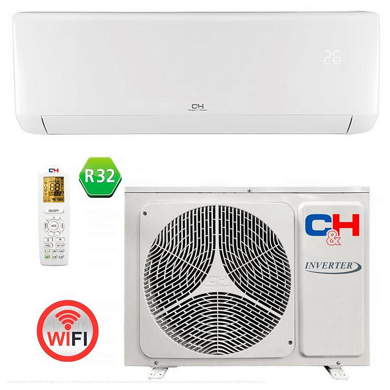 Кондиционер Cooper&Hunter Vital Inverter CH-S09FTXF2-NG, 25 м2, инвертор, A++/A+, до -15°С, Wi-Fi, R