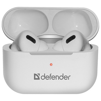 Наушники с микрофоном Defender Twins 636 Pro TWS, Bluetooth, белые