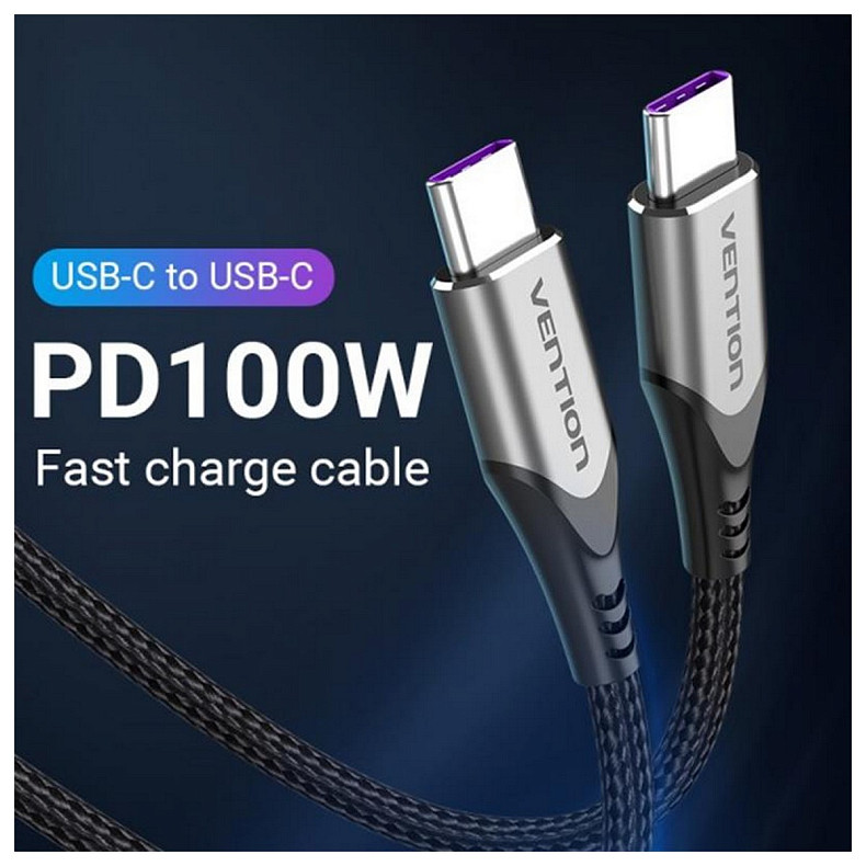 Кабель Vention USB Type-C - USB Type-C (M/M), 1.5 м, Grey (TAEHG)