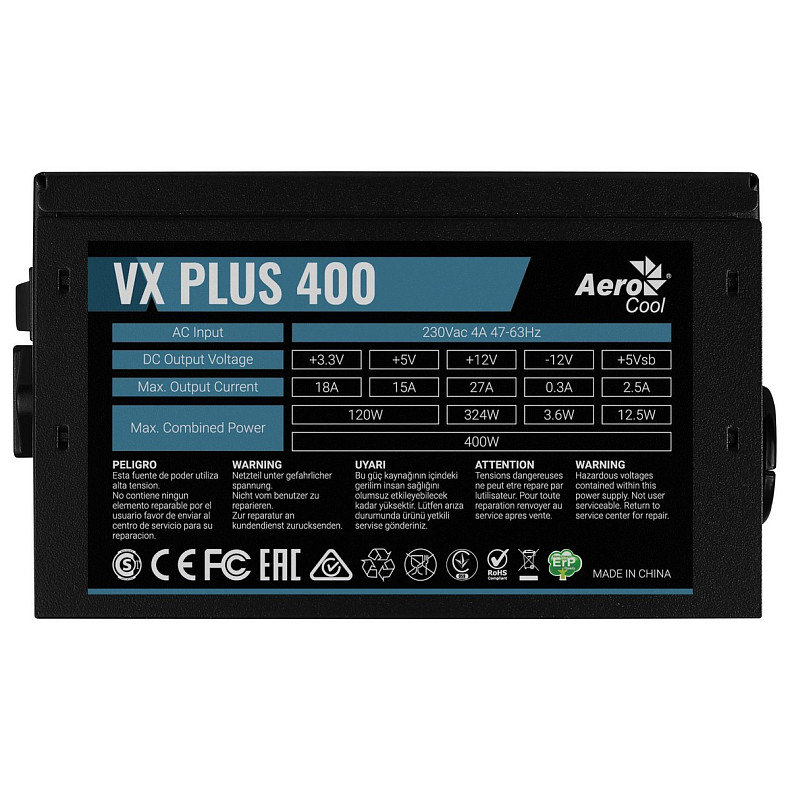 Блок живлення AeroCool VX Plus Stealth 400 (ACPN-VS40NEY.12) 400W