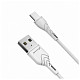 Кабель Grand-X USB-microUSB, Cu, 3A, 1м, Fast Сharge, White (PM-03W)