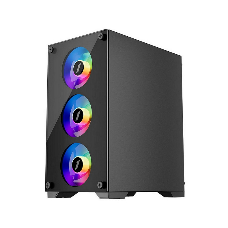 Корпус 1stPlayer X2-M-BK-4F1 Black без БП