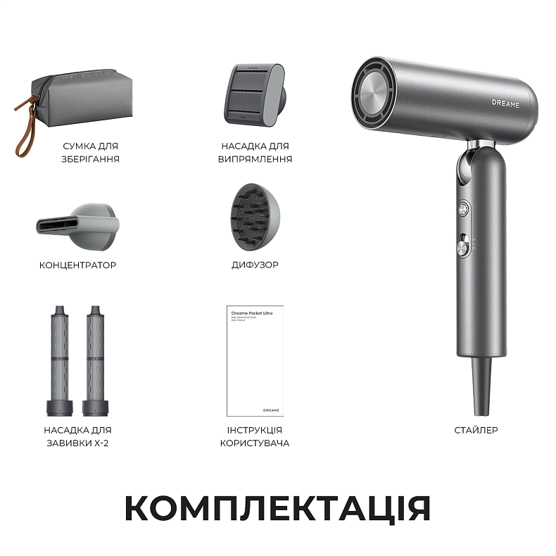 Фен-стайлер Dreame Pocket Pro 5in1 Grey