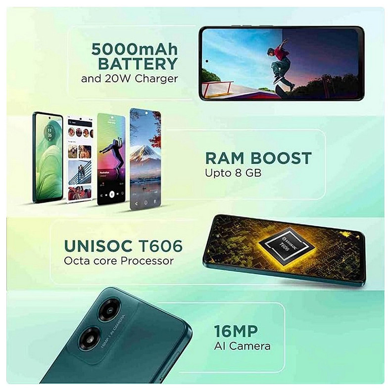 Смартфон Motorola Moto G04 4/64GB Sea Green (PB130021RS)