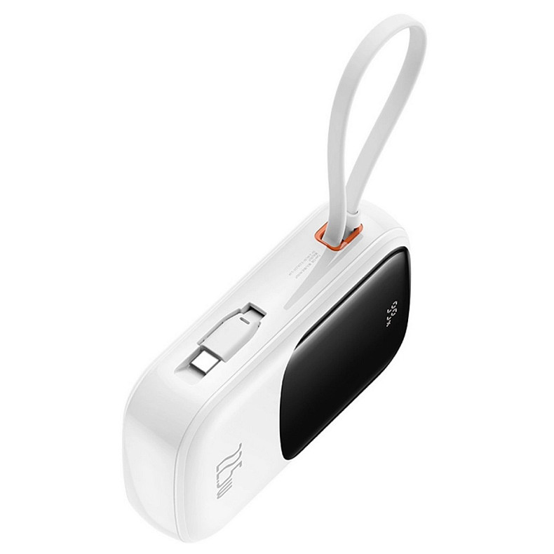 Универсальная мобильная батарея Baseus Qpow Pro+ 20000mAh 22,5W, 1xLightning, 1xUSB-A, 1xType-C, with built-in USB-C Cable White