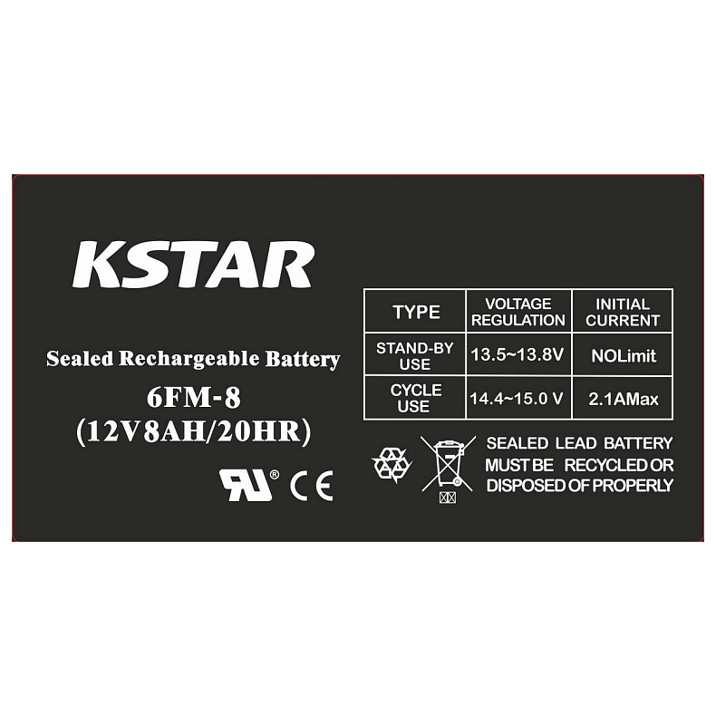 Акумуляторна батарея KSTAR 12V 8.0AH (6-FM-8) AGM