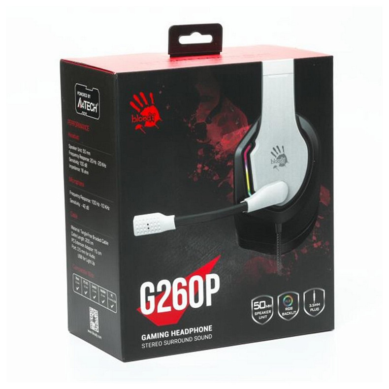 Гарнитура A4Tech Bloody G260p White