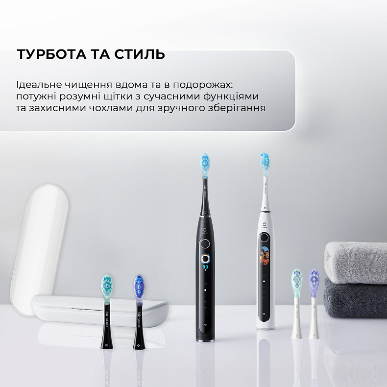 Электрическая зубная щетка Oclean X Pro 20 S Duo Set White+Black