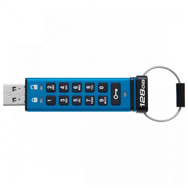 Флешка Kingston IronKey Keypad 200 128GB USB3.2 Type-C Blue (IKKP200C/128GB)