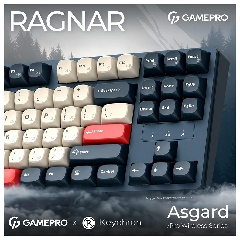 Клавиатура GamePro Asgard Ragnar Keychron Super Red Switch Blue (MK285BL)