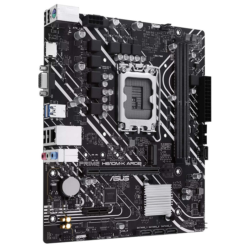 Материнcька плата ASUS PRIME H610M-K ARGB s1700 H610 2xDDR5 M.2 HDMI D-Sub mATX ARGB (90MB1G90-M0EAY0)