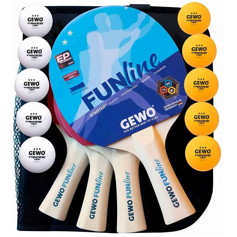 Набір для настільного тенісу Gewo Fun Time 4 Bats 10 Balls (96980000)