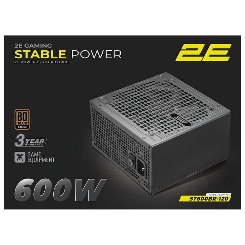 Блок питания 2E GAMING Stable Power ATX3.1 (600W), >85%, 80+ Bronze, 120мм, 1xMB 24pin(20+4), 2xCPU