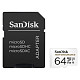 Карта пам'яті MicroSDXC 64GB UHS-I/U3 Class 10 SanDisk High Endurance R100/W40MB/s + SD-adapter