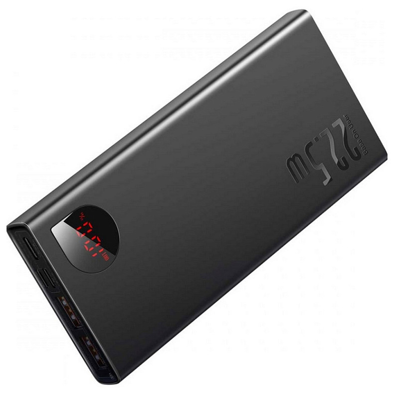 Универсальная мобильная батарея Baseus Adaman 10000mAh 22,5W, Micro USB, 2xUSB, 2xType-C PD, QC3.0, black